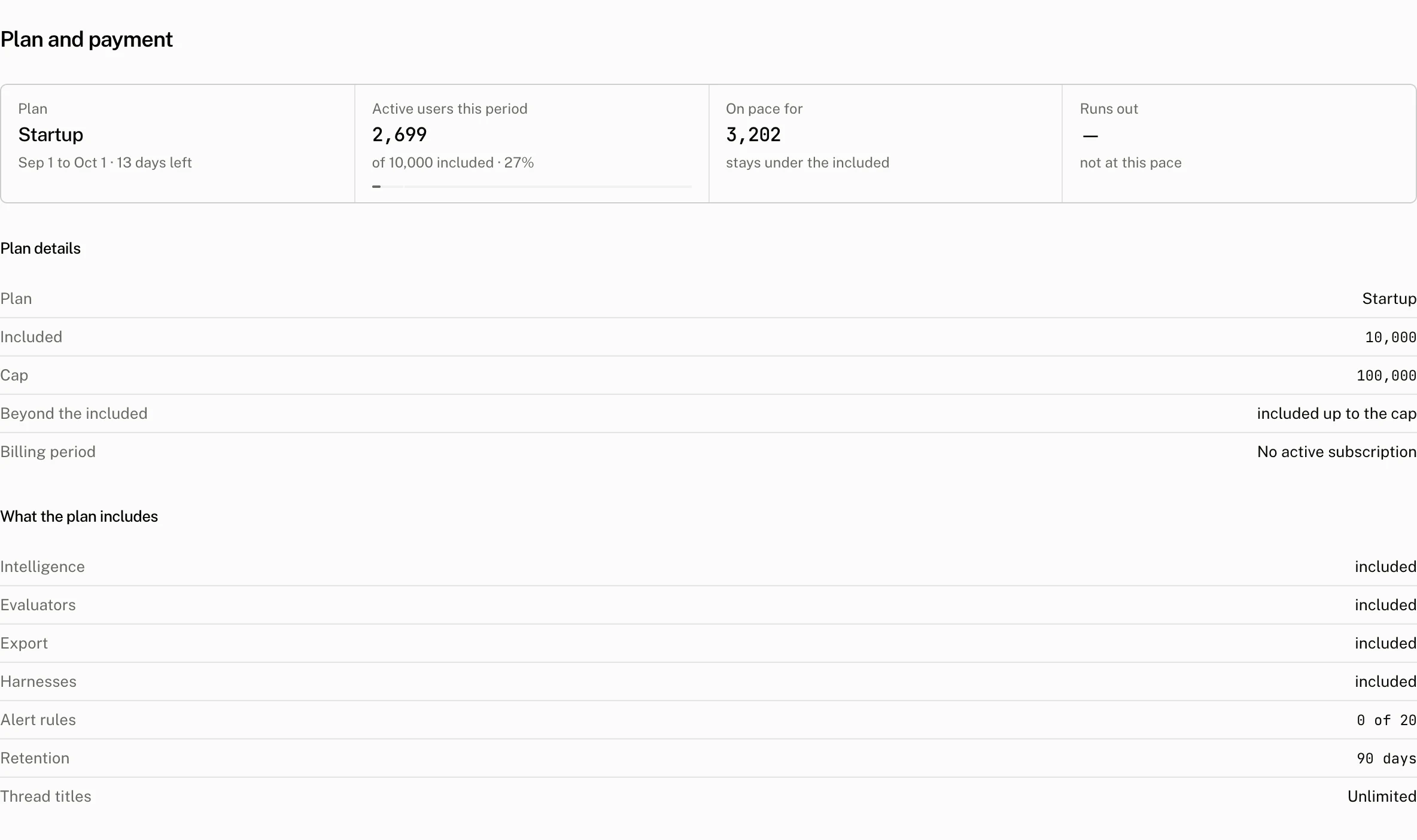 Billing on the demo project