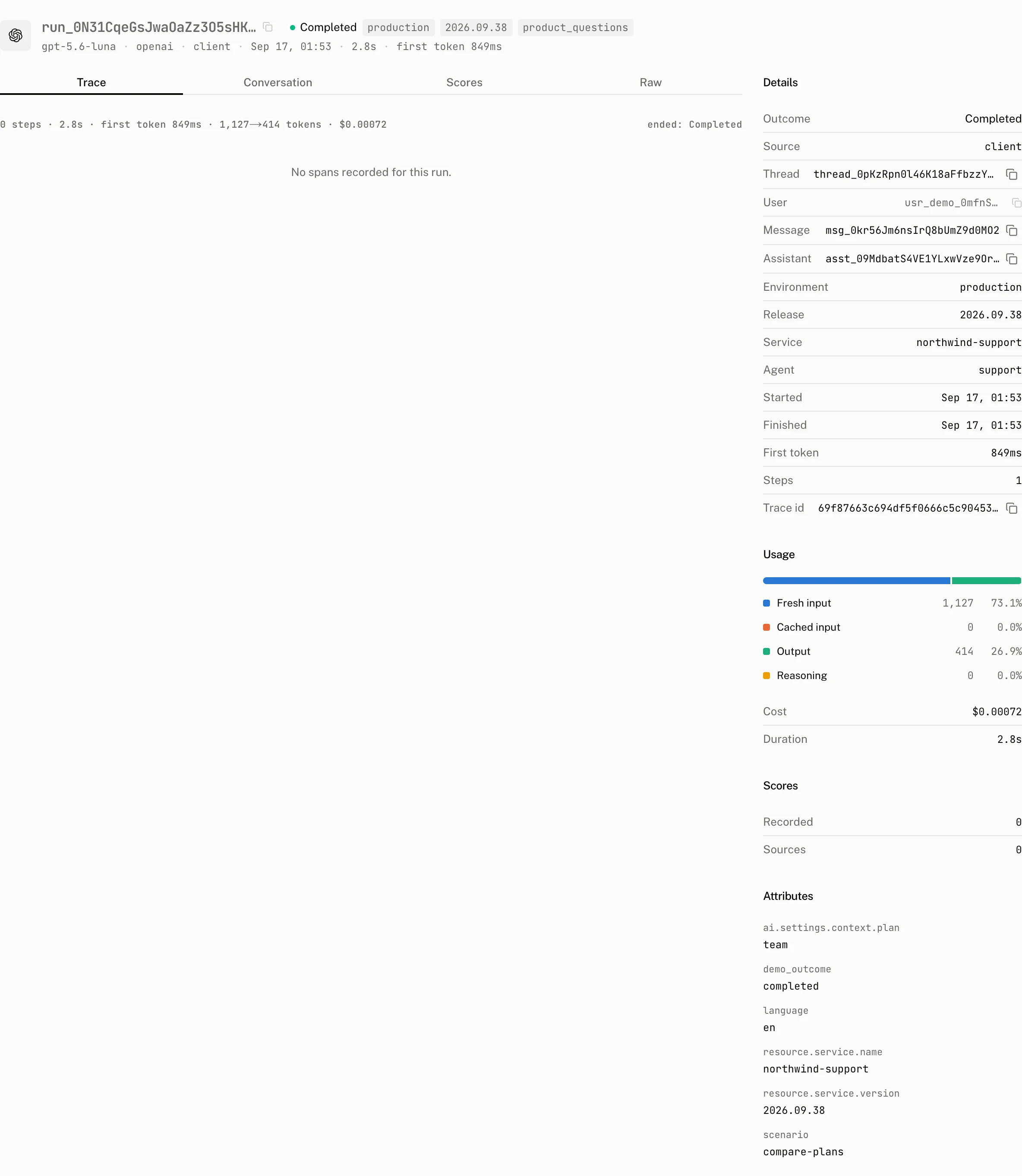 Run on the demo project
