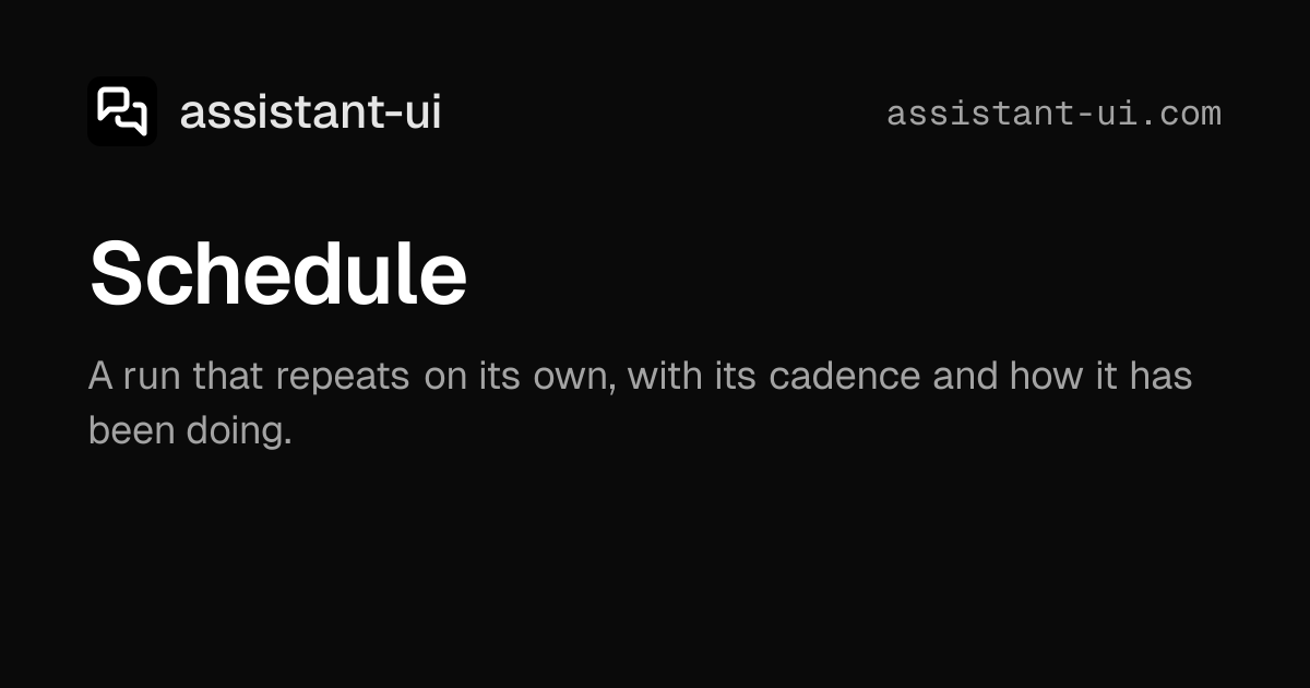 Schedule | Elements — assistant-ui