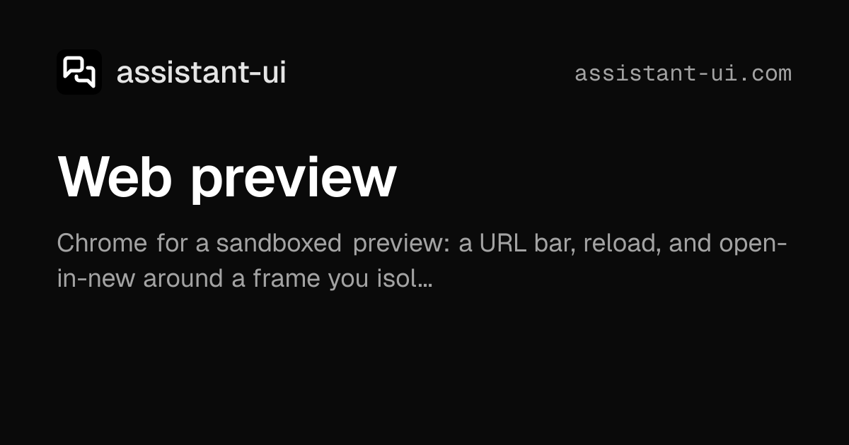 Web preview | Elements — assistant-ui