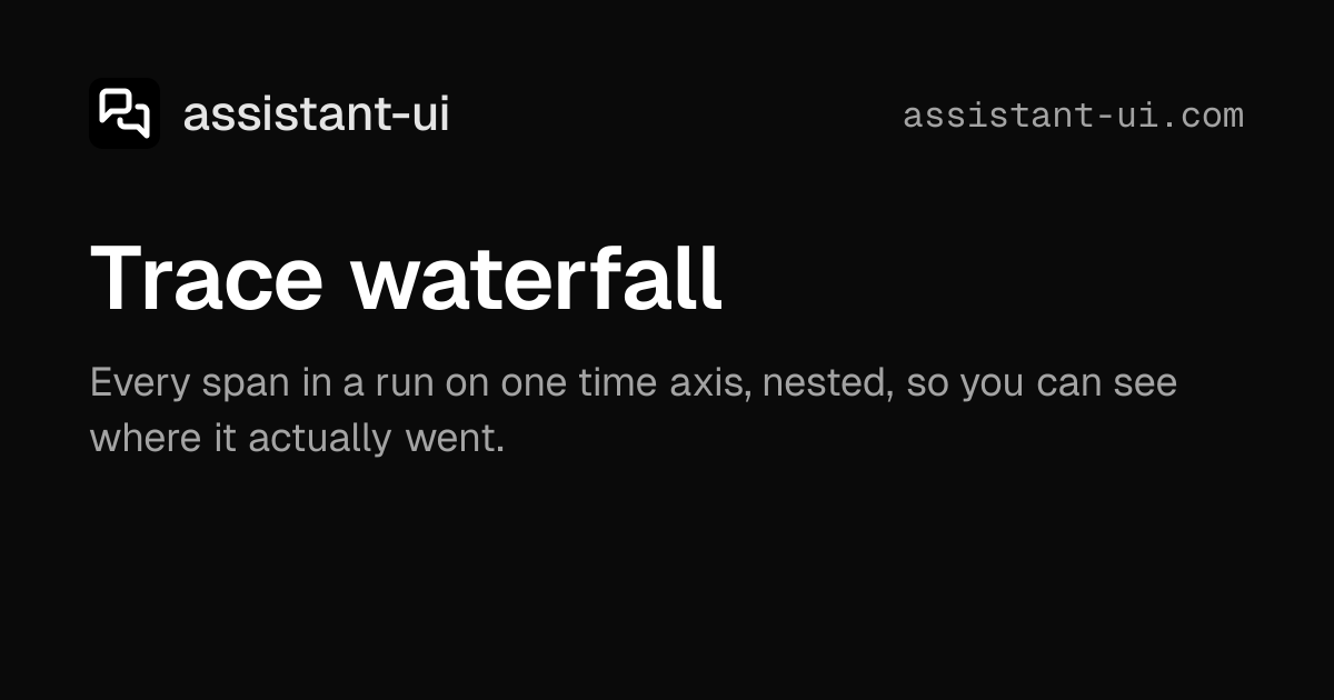 Trace waterfall | Elements — assistant-ui