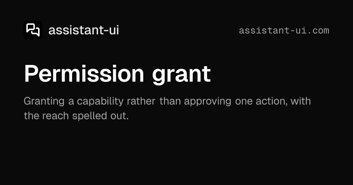 Permission grant | Elements — assistant-ui