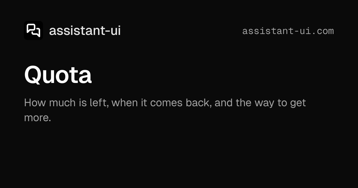 Quota | Elements — assistant-ui