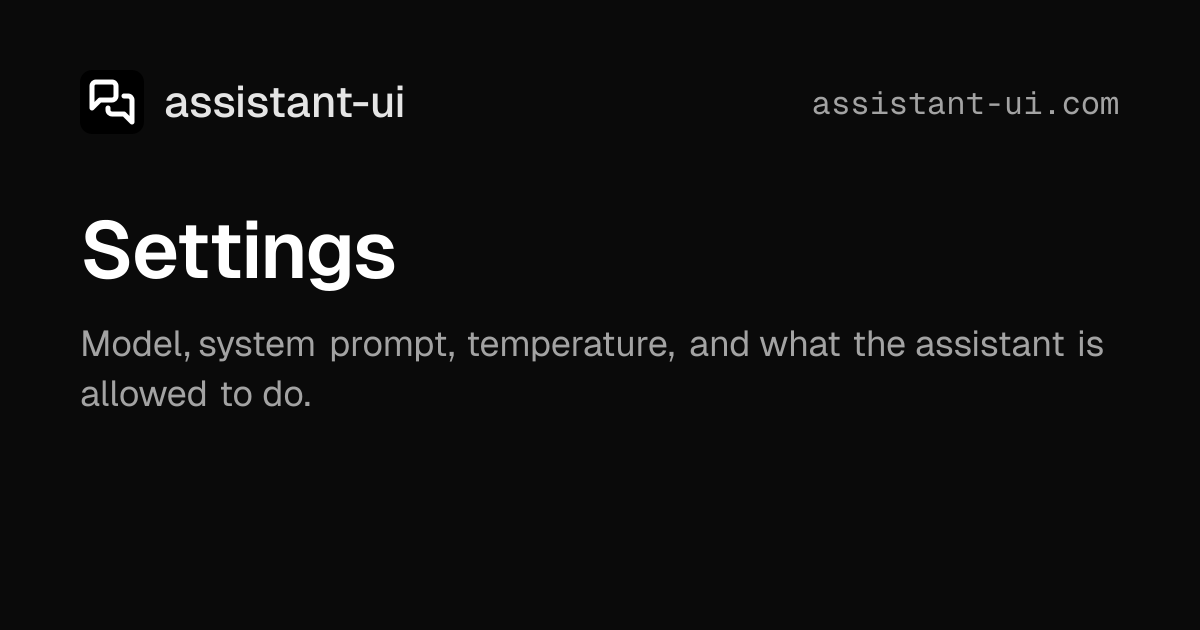 Settings | Elements — assistant-ui