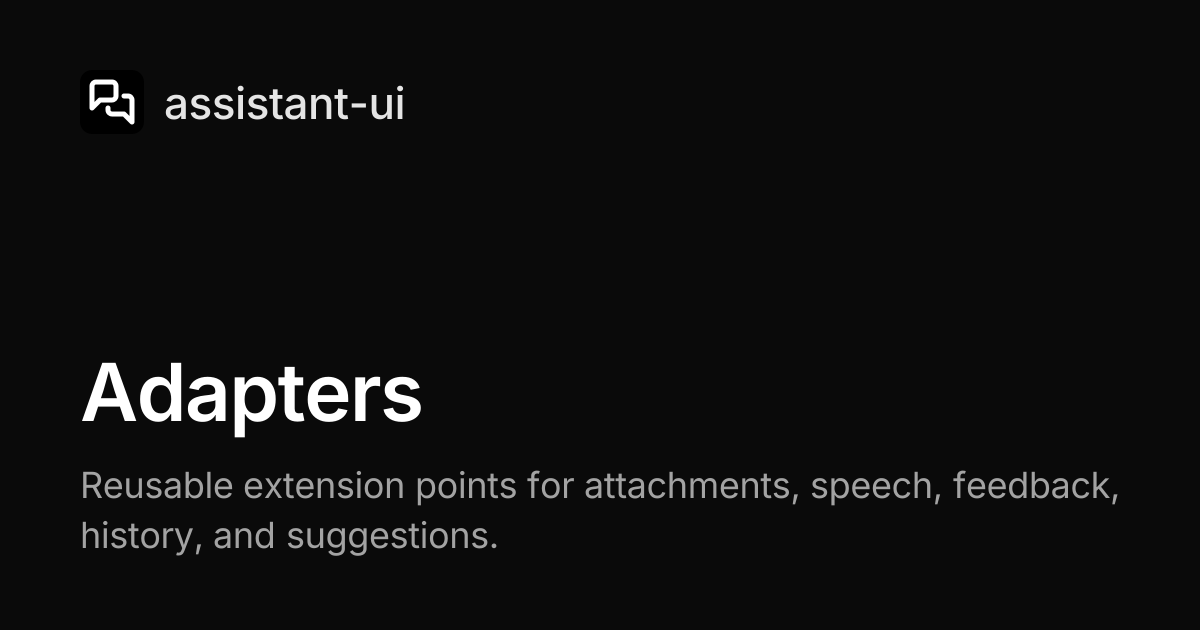 Adapters — assistant-ui