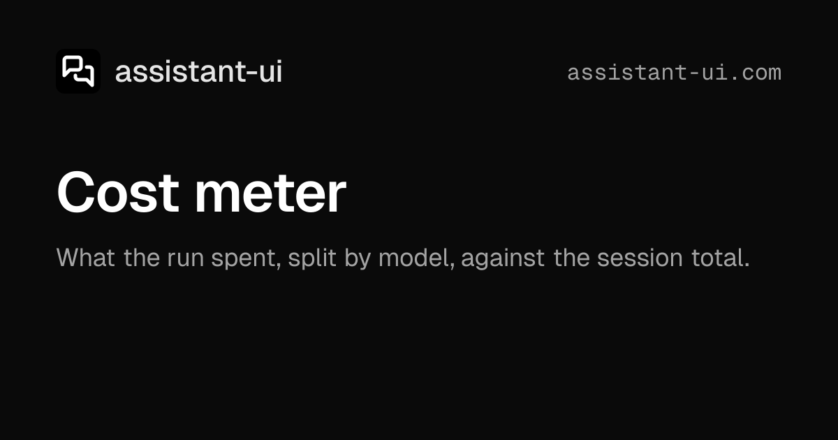 Cost meter | Elements — assistant-ui